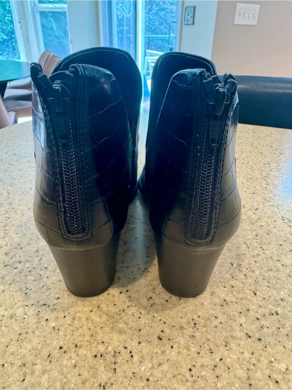SO Black Low Block Heel Ankle Booties